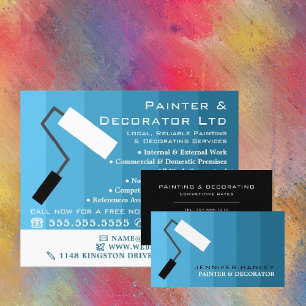 Flyer Cilindro de Ombre Azul e Tinta, Pintor e Decorador