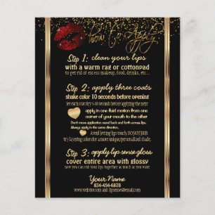 Flyer Cinnamon Red Glitter Lip 💋 Instructions - Black