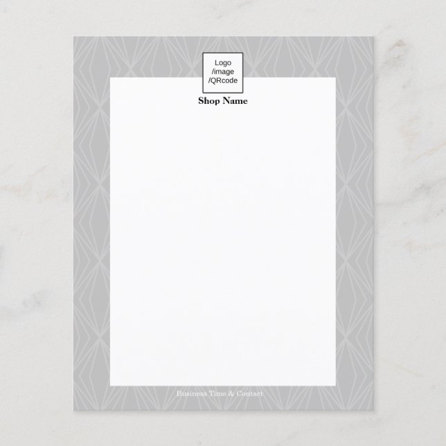 Flyer Cinza de Geometria Moderna Preto (Frente)