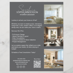 Flyer Cinza Empresarial Profissional Moderno
