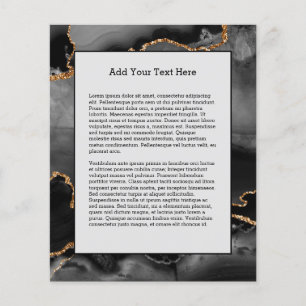 Flyer Cinza Faux Ouro de Agate Marcado Pedra Preta