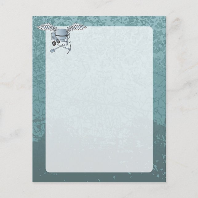 Flyer cinzas azuis de mistura de betão (Frente)