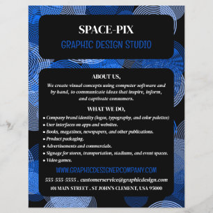 Flyer Círculos Gráficos Azuis, Anúncio do Designer Gráfi