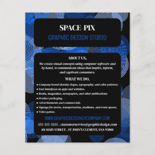 Flyer Círculos Gráficos Azuis, Anúncio do Designer Gráfi