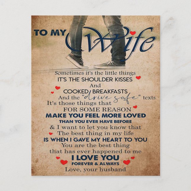 Flyer Citação De Amor Para Esposa, Aniversário De Esposa (Frente)