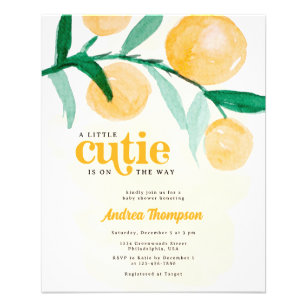 Flyer Citrus Orange Little Cutie Chá de fraldas