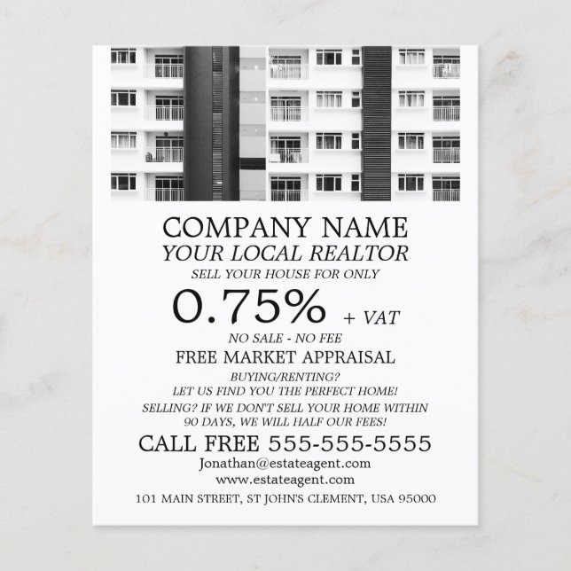 Flyer City Apartments, Realtor, Estate Agent Advertising (Frente)