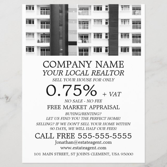 Flyer City Apartments, Realtor, Estate Agent Advertising (Frente)