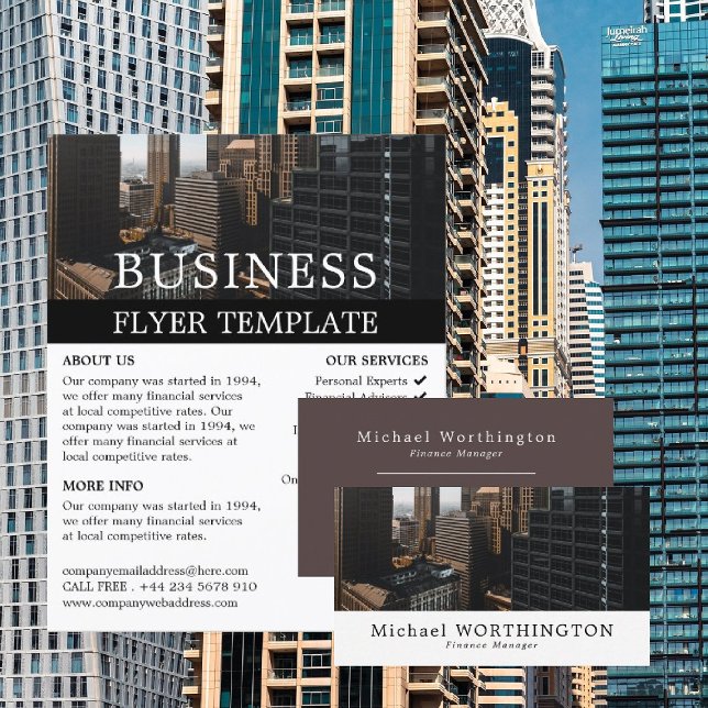 Flyer Cityscape, publicidade comercial e financeira (Criador carregado)