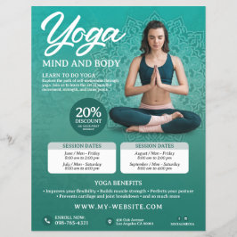Flyer Classe de Yoga Verde