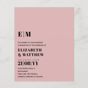 Flyer Classic BOLD Text Only Wedding Invitation Simple