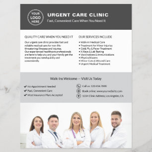 Flyer Clínica Médica Atendimento de Urgência Logotipo Ci