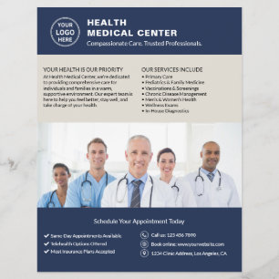 Flyer Clínica Médica Logo Personalizado Foto QR