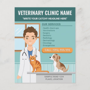 Flyer Clínica Veterinária Medicina Veterinária Cuidados 