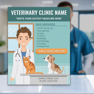 Flyer Clínica Veterinária Medicina Veterinária Cuidados