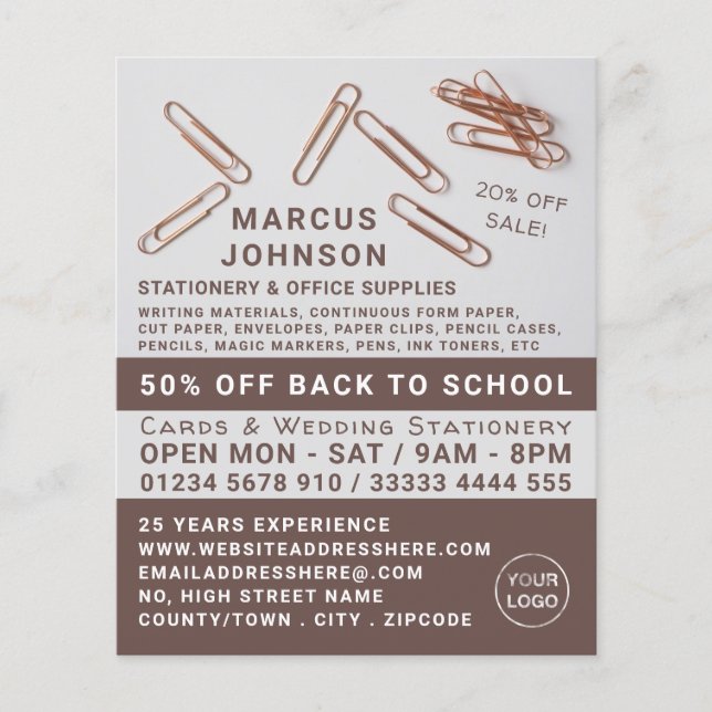 Flyer Clipes, Material de papelaria e escritório, Carta (Frente)