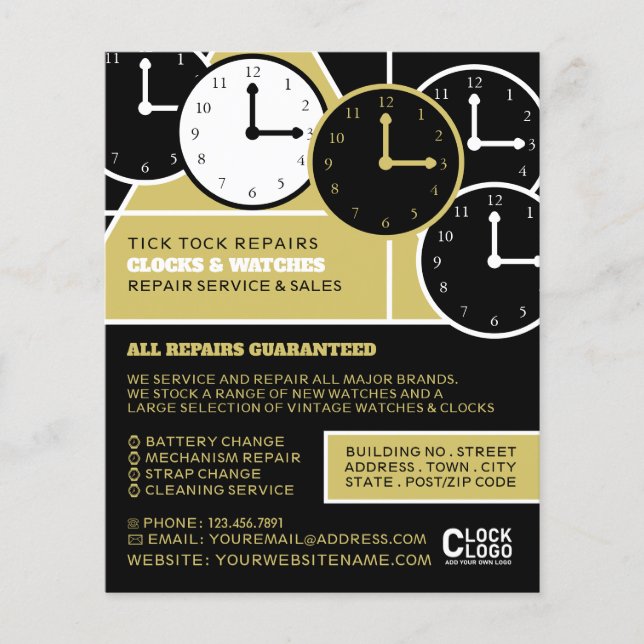 Flyer Clock Faces, Horologist Advertising (Frente)
