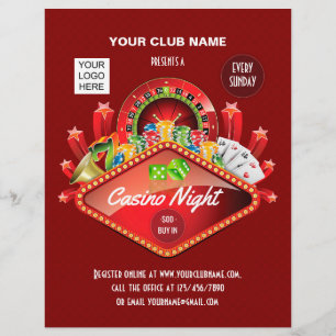 Flyer Club Casino Night Party personalizou adicionar fot