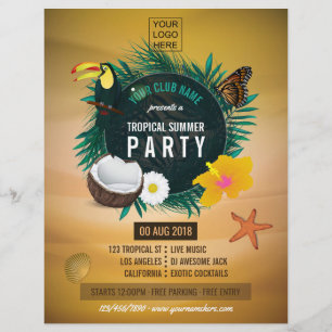 Flyer Clube/Corporativo Tropical Verão adicione foto e l