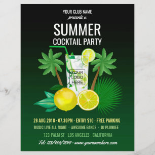 Flyer Clube de Cocktails de Verão/Partido Corporativo p