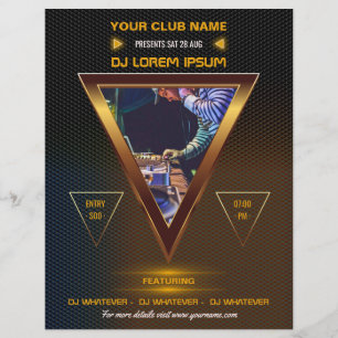 Flyer Clube DJ Dance Music Party adiciona logotipo e fot