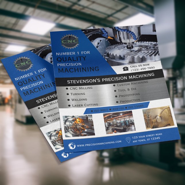 Flyer CNC Machine Company Blue (Criador carregado)