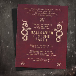 Flyer Cobra Adulto Festa de Halloween Burgundy