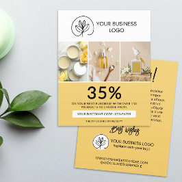 Flyer Código de desconto de marketing amarelo elegante
