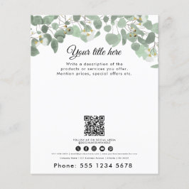 Flyer Código de QR de Eucalyptus Greenery