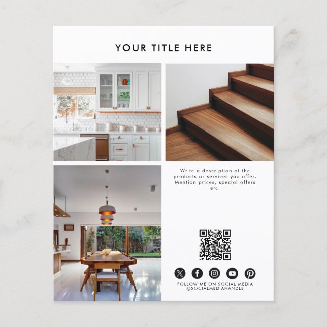 Flyer Código de QR de Foto do Promocional Business 3 Míd (Frente)