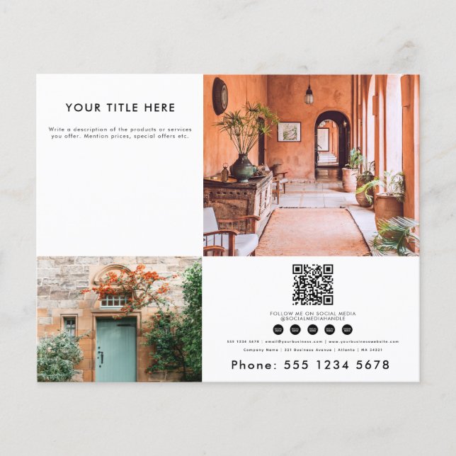 Flyer Código de QR de Fotografia do Promocional Business (Frente)