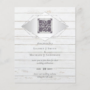 Flyer Código de Varreduras QR Convites de Casamento Dis