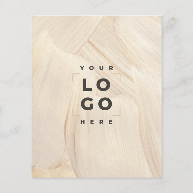 Flyer Código QR abstrato natural elegante pintado neutro (Verso)