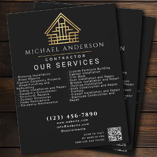 Flyer Código QR da Construção de Construção de Edifício 