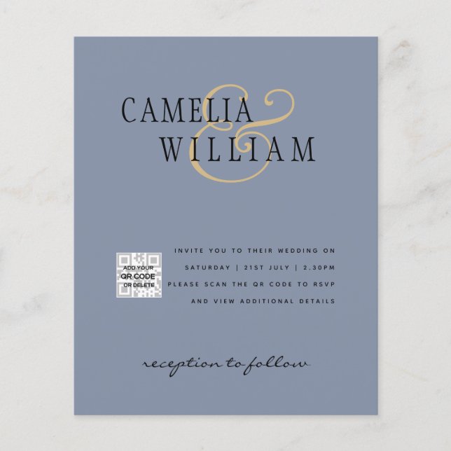 Flyer Código QR da Data de Salvamento do Convite de Foto (Frente)