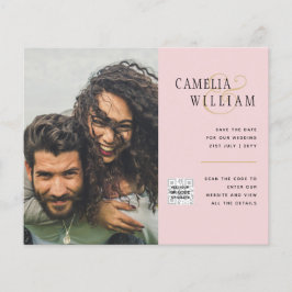 Flyer Código QR da Data de Salvamento do Convite de Foto