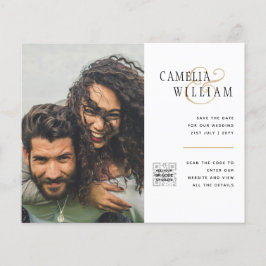 Flyer Código QR da Data de Salvamento do Convite de Foto