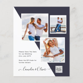 Flyer Código QR da Data de Salvamento do Convite de Foto