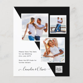 Flyer Código QR da Data de Salvamento do Convite de Foto