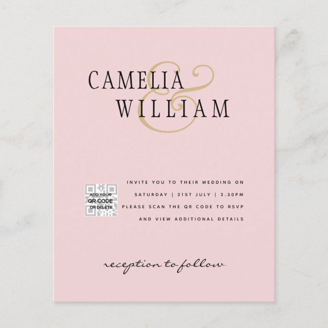 Flyer Código QR da Data de Salvamento do Convite de Foto (Frente)