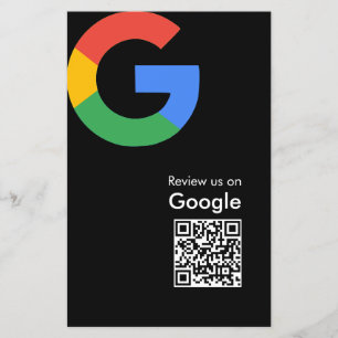 Flyer Código QR de Avaliação do Google Moderno e Elegant
