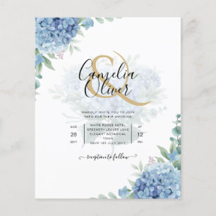 Flyer Código QR de Convite para Casamento de Hydrangea A