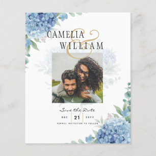 Flyer Código QR de Convite para Casamento de Hydrangea A
