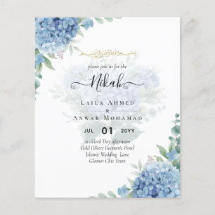 Flyer Código QR de Convite para Casamento de Hydrangea A