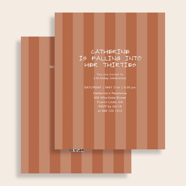 Flyer Código QR de faixa laranja para festa de aniversár (Criador carregado)