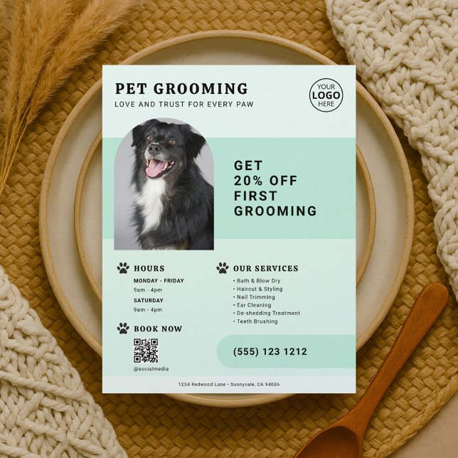 Flyer Código QR de Foto de Higienização de Animais de Es (Criador carregado)