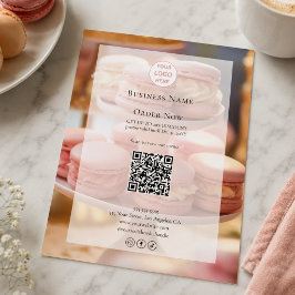 Flyer Código QR de Foto de Padaria com Logotipo Personal