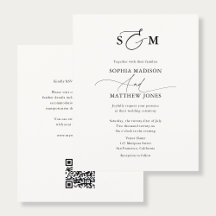 Código QR de Monograma de Tipografia de Casamento 