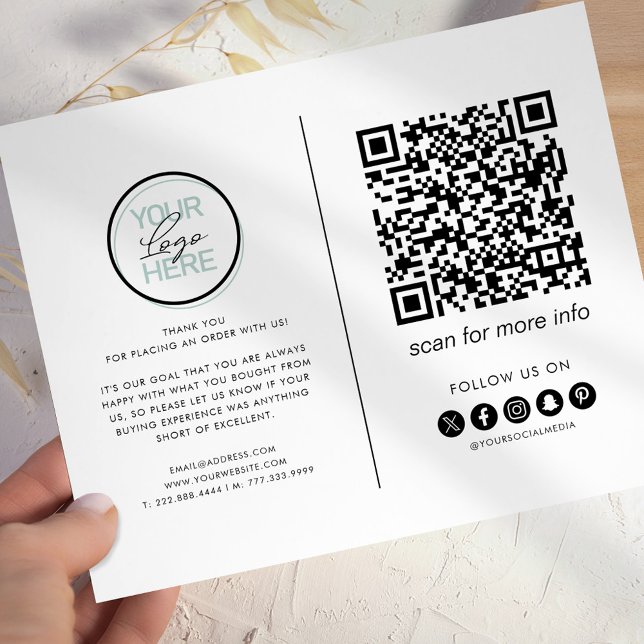 Flyer Código QR de Nota de Agradecimento Empresarial (Criador carregado)