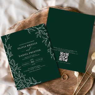 Flyer Código QR de Orçamento Convite para Casamento Verd